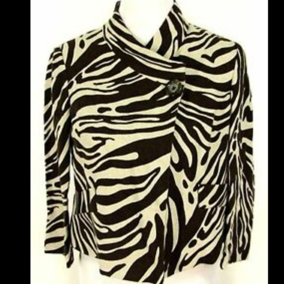 Michael Kors Zebra Print Linen Jacket - Picture 4 of 8